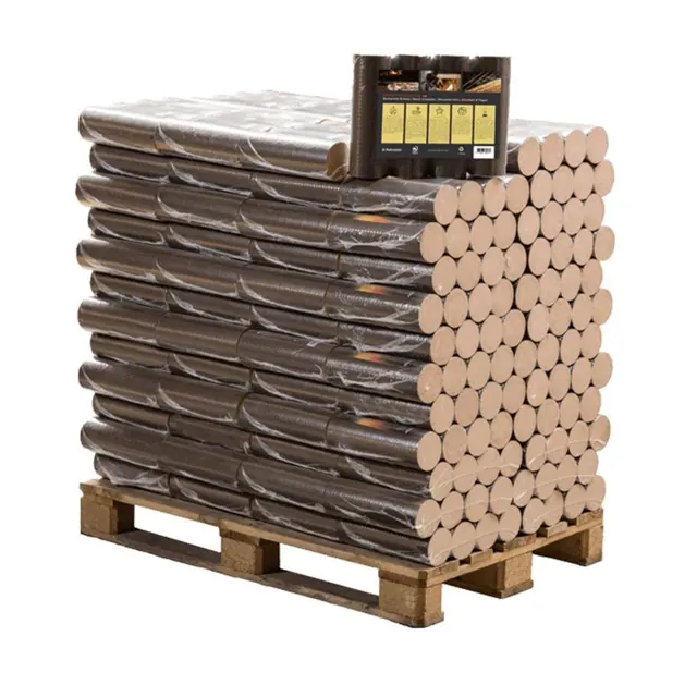 Runde Buche Briketts Palette 96 Packungen x 10 kg (960 kg)
