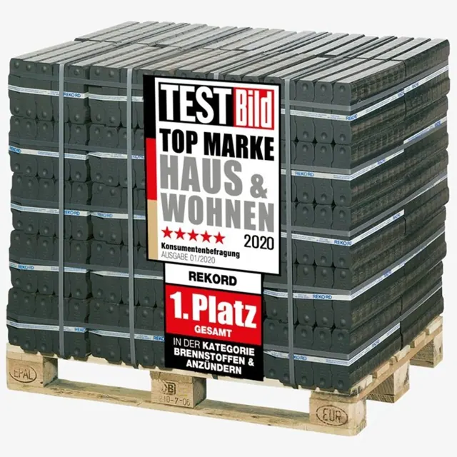 REKORD Braunkohlebriketts als Palette (40 x 25 kg)